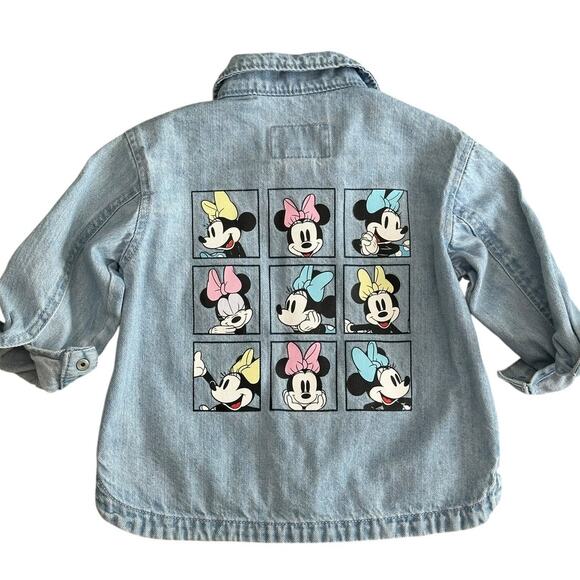 ZARA X DISNEY BABY Minnie Mouse Denim Jacket Size 18-24m - Picture 1 of 6